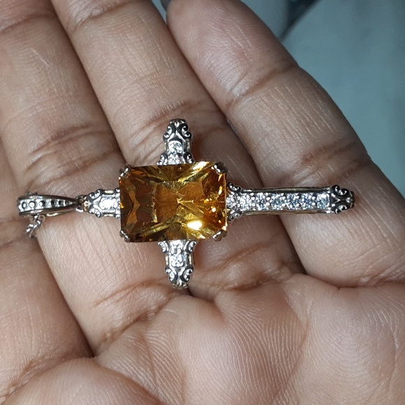 925 Genuine Fire Citrine and Untreated White Zircons.PRICE IS FIRM. - Picture 4 of 17
